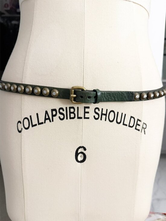 Ronald Pineau Skinny Green Brass Studded .75\